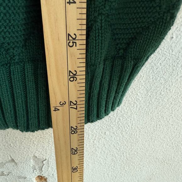 Vtg 90s Grandpa Sweater Emerald Green Diamond Textured Knit Crewneck Jantzen XL - Picture 8 of 8